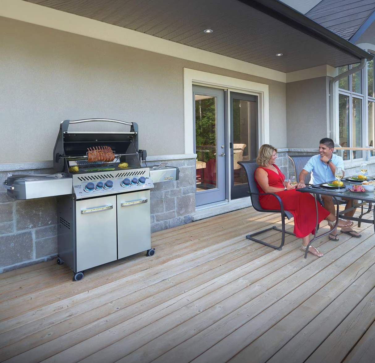 Napoleon Legacy Prestige 500 4-Burner Natural Gas Grill w/ Rotisserie & Side Burner - P500RSIBNSS-3