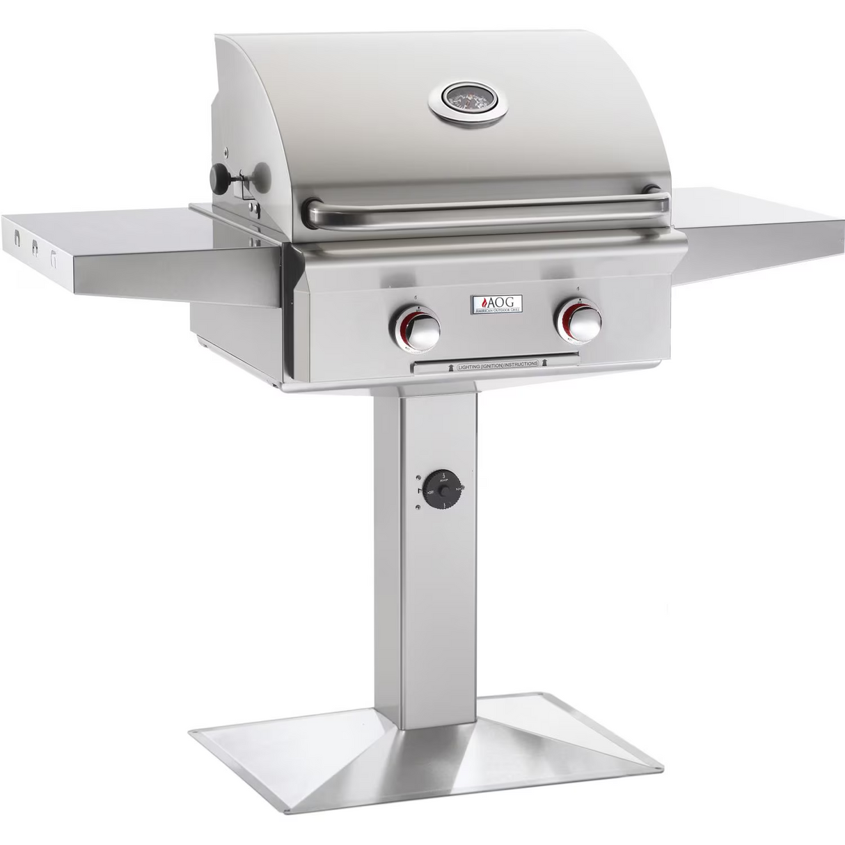 American Outdoor Grill T-Series 24-Inch 2-Burner Natural Gas Grill On Pedestal - 24NPT-00SP