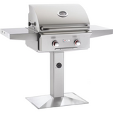 American Outdoor Grill T-Series 24-Inch 2-Burner Natural Gas Grill On Pedestal - 24NPT-00SP
