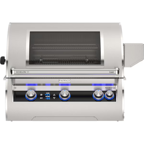 Fire Magic Echelon Diamond E660i 30-Inch Built-In Propane Grill w/ Rotisserie, Left Side Infrared Burner, Magic Window & Digital Thermometer - E660I-9L1P-W