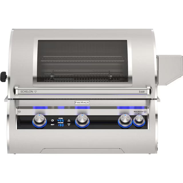 Fire Magic Echelon Diamond E660i 30-Inch Built-In Natural Gas Grill w/ Rotisserie, Magic Window & Digital Thermometer - E660I-9E1N-W