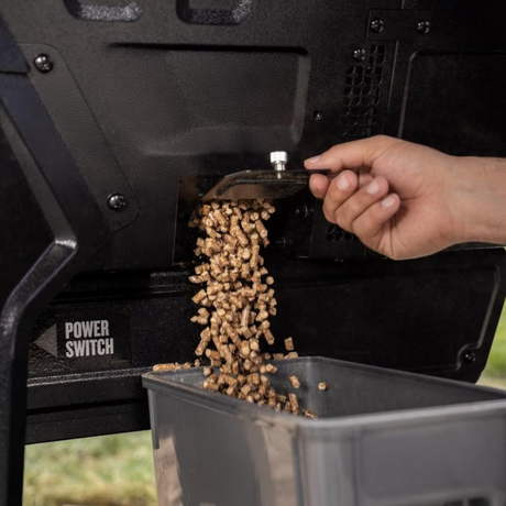 Traeger TFB97JLH Woodridge Pro Pellet Grill - Pellet Hopper Emptying - Detail