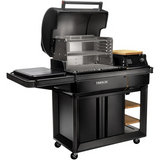 Traeger TBB86RLG Timberline Wood Pellet Grill - Open - WhiteBackground