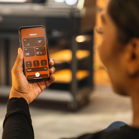 Traeger Timberline Pellet Grill W/ WiFIRE Technology Controlled via Traeger App for iPhone & Android Smartphones - Lifestyle