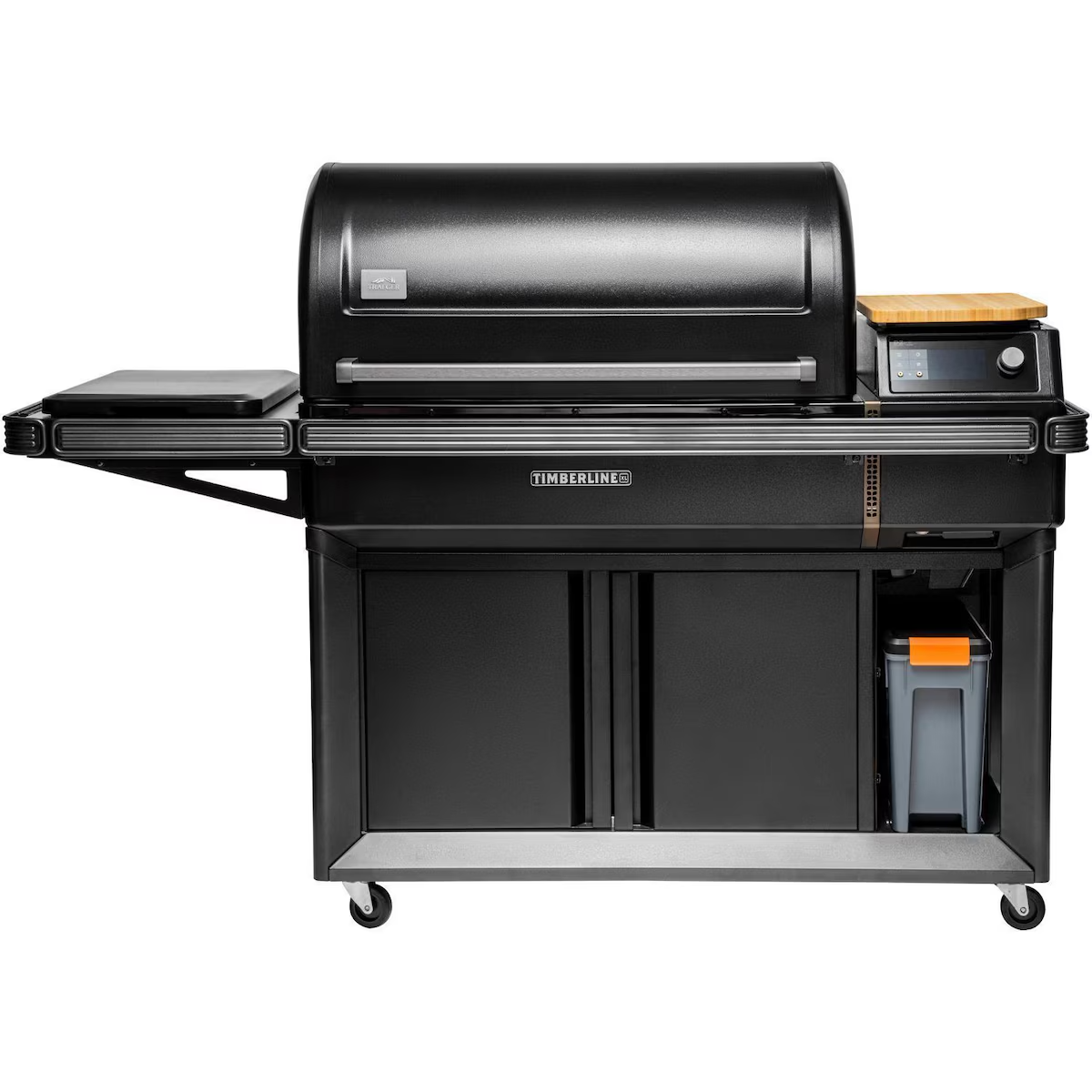 Traeger TBB01RLG Timberline XL Wood Pellet Grill - StayDry Pellet Bin Placed Under Hopper - WhiteBackground