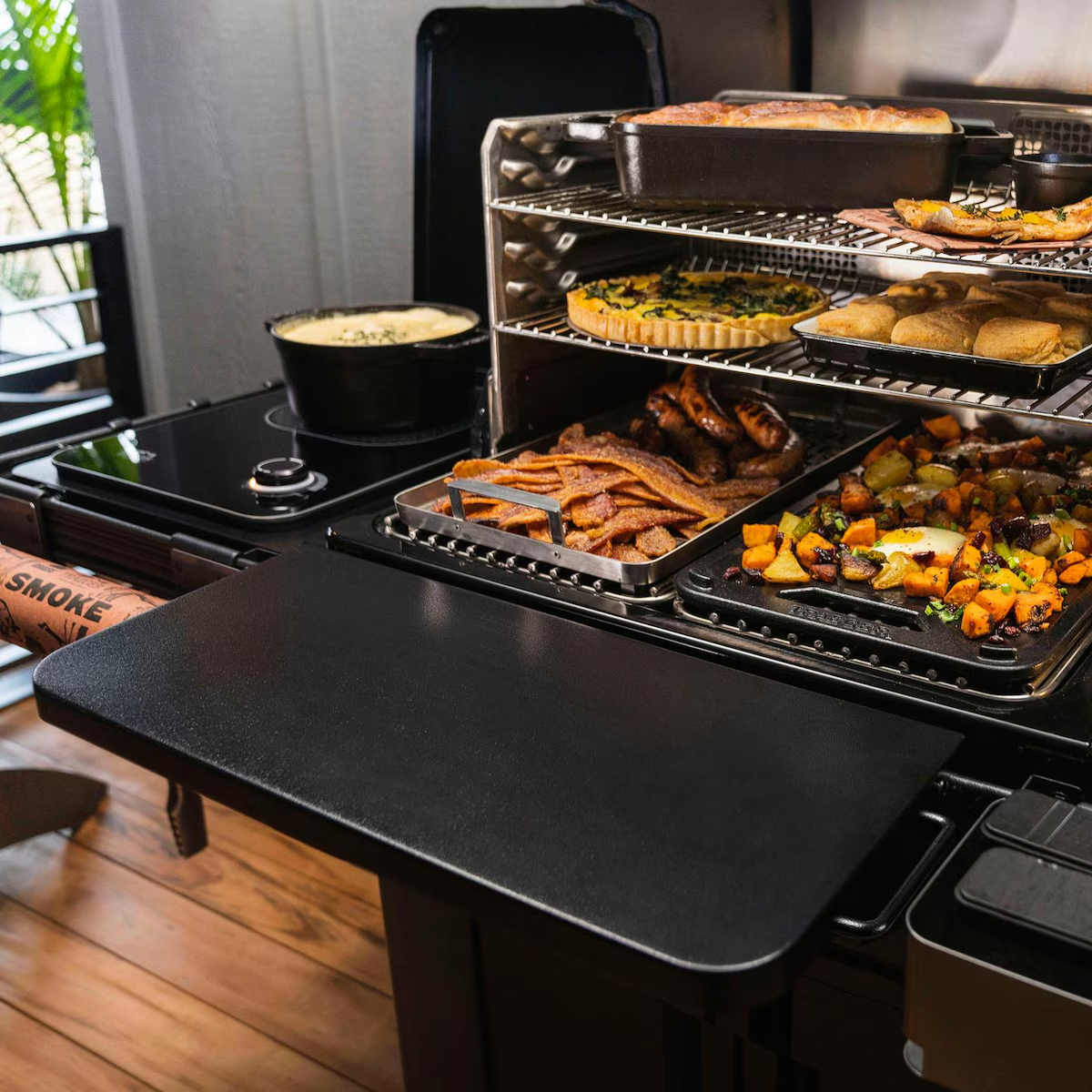 Traeger BAC604 P.A.L. Pop-And-Lock Front Shelf - Attached to Timberline P.A.L. Rail