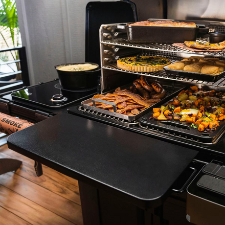 Traeger BAC604 P.A.L. Pop-And-Lock Front Shelf - Attached to Timberline P.A.L. Rail