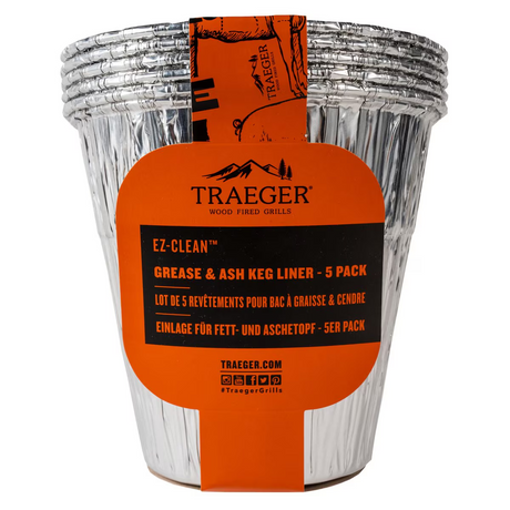 Traeger BAC608 Grease & Ash Keg Liner 5 Pack