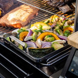 Traeger BAC610 ModiFIRE Fish & Veggie Stainless Steel Grill Tray - Holding Roasted Veggies