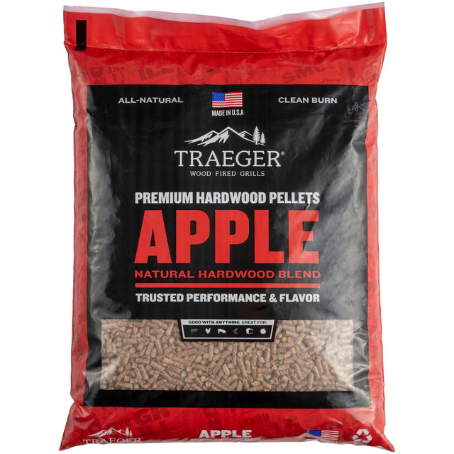 Traeger - 20 Lb. Natural Hardwood Pellets - Apple - 